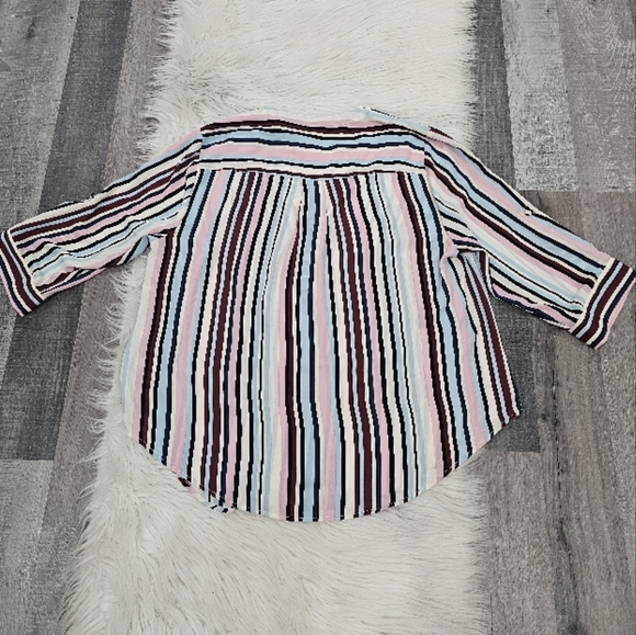 Torrid harper georgette striped 3/4 sleeve blouse - Picture 4 of 7